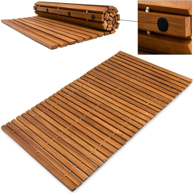 Tapis de Bain en Bois Tapis de Sol antidérapant 76 cm x 50 cm